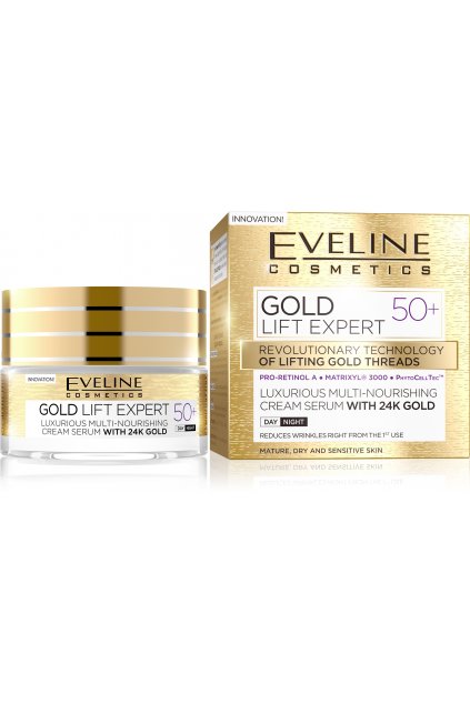 eveline cosmetics gold lift expert denni a nocni krem proti vraskam 50
