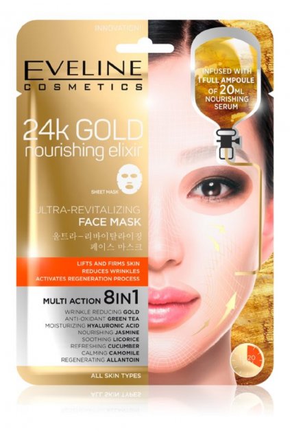 eveline cosmetics 24k gold nourishing elixir liftingova maska