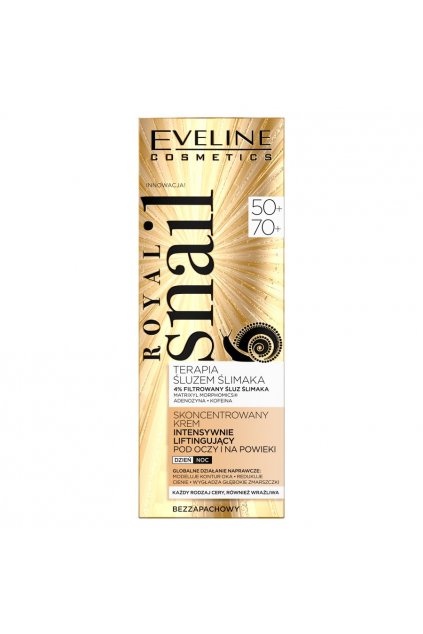 eveline cosmetics royal snail 50 70 denni nocni krem na ocni okoli 20 ml