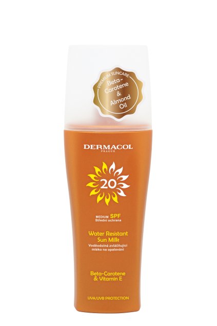 dermacol sun water resistant vodeodolne mleko na opalovani se stredni uv ochranou spf 20
