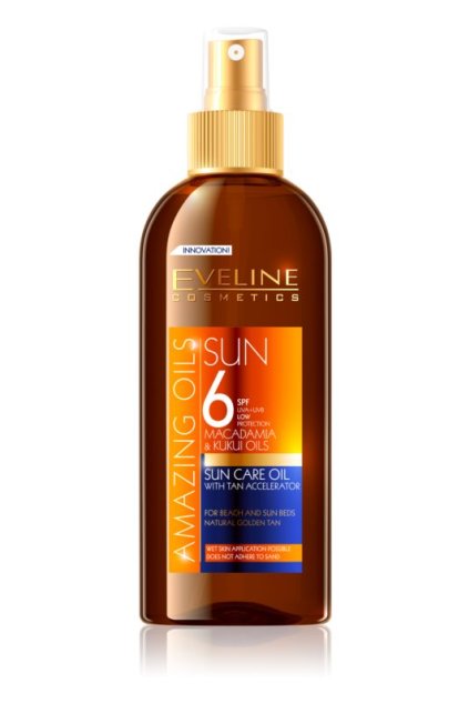 eveline cosmetics sun care olej na opalovani ve spreji spf 6