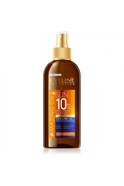 eveline cosmetics sun care olej na opalovani ve spreji spf 10