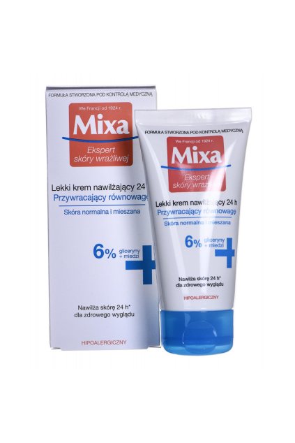 mixa 24 hr moisturising lehky vyvazujici a hydratacni krem pro normalni az smisenou plet