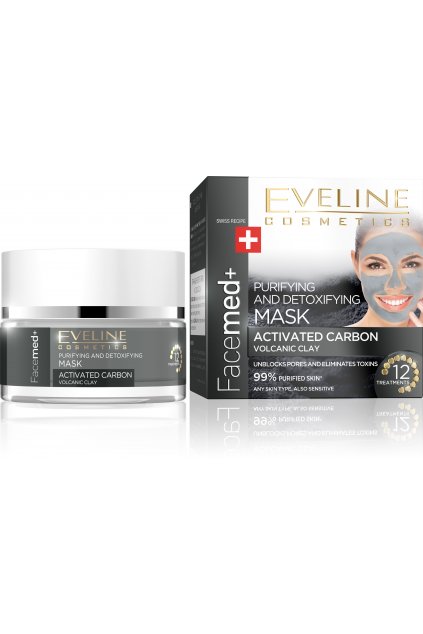 eveline cosmetics facemed cistici a detoxikacni maska s aktivnim uhlim