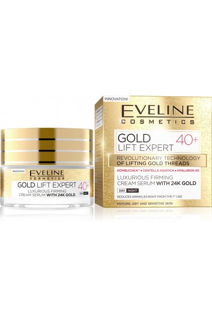 eveline cosmetics gold lift expert luxusni zpevnujici krem s 24karatovym zlatem