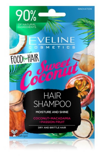eveline cosmetics food for hair sweet coconut hydratacni sampon pro suche vlasy