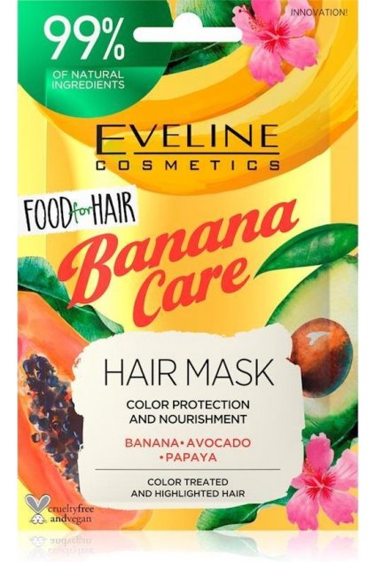 eveline cosmetics FOOD FOR HAIR BANANA CARE HAIR MASK 20 ML 1