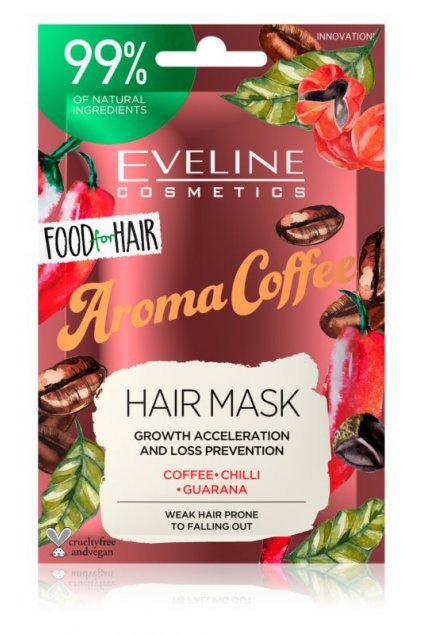 eveline cosmetics food for hair aroma coffee posilujici maska pro slabe vlasy s tendenci vypadavat