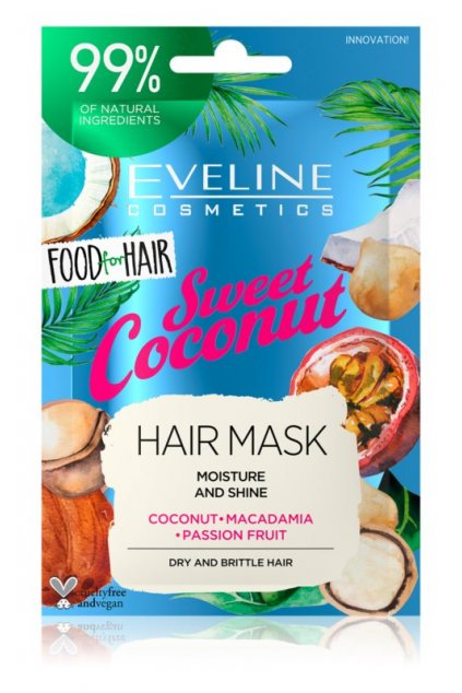 eveline cosmetics food for hair sweet coconut hydratacni maska na vlasy