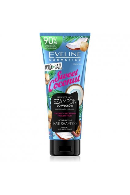 eveline cosmetics food for hair sweet coconut hydratacni sampon pro suche vlasy 250 ml