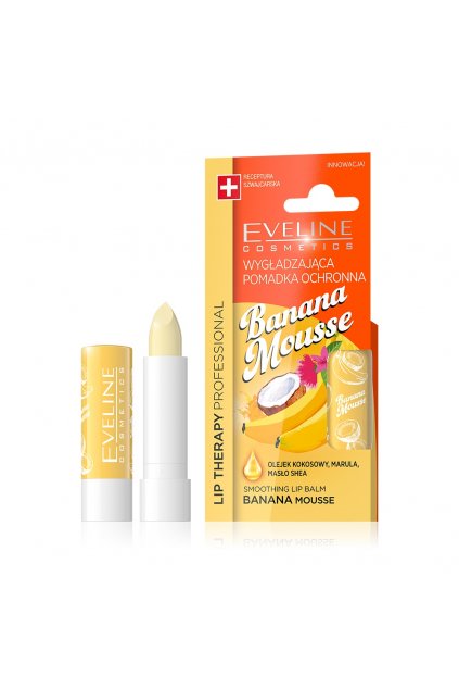 eveline cosmetics lip therapy ovocna vazelina na rty s prichuti bananu