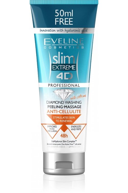 eveline cosmetics 4D slim extreme diamond washing peeling massage new 250ml
