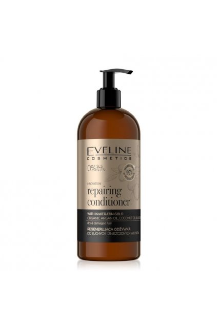 eveline cosmetics organic gold repairing conditioner 500ml vegan