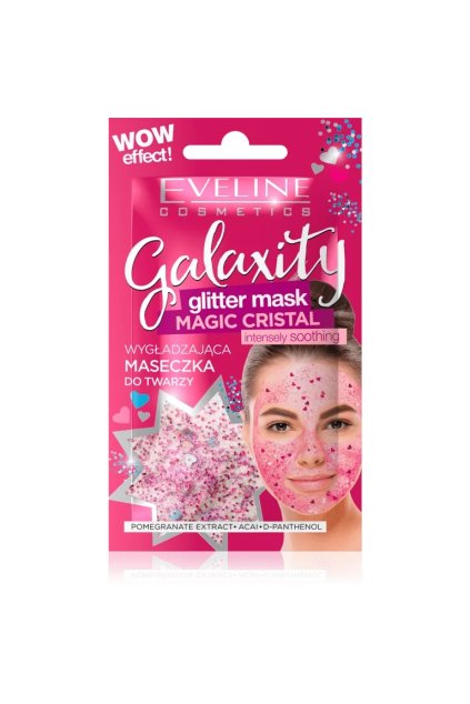 eveline cosmetics galaxity glitter mask cistici gelova maska se trpytkama 10 ml 3