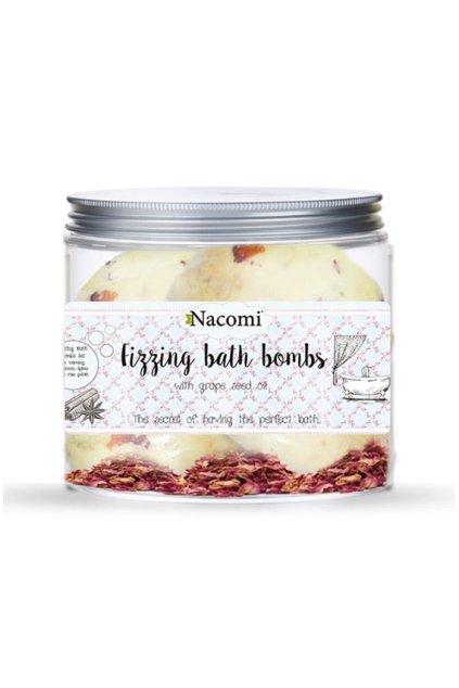 nacomi fizzing bath bombs pizmo a kvetni listky ruzi 4ks
