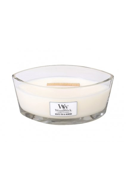 woodwick elipse white tea and jasmin vonna svicka s drevenym knotem hearthwick 454 g