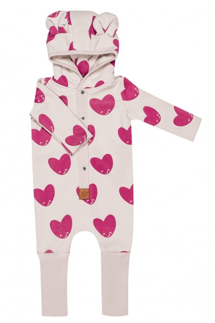 zezuzula eared jumpsuit Red Hearts kombineza s ousky