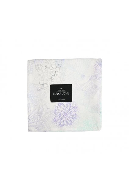 1459 lullalove bambusova prikryvka 100 x 150cm boho modro seda