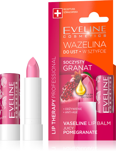 Eveline Cosmetics Vazelínová pomáda na rty s granátovým jablkem 3,8 g