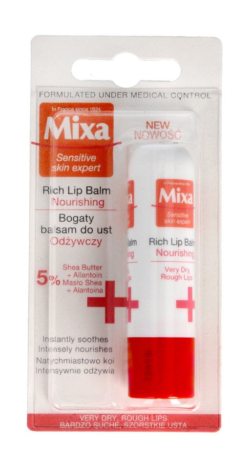 Mixa Výživný balzám na rty pro velmi suché a drsné rty 4,7 ml