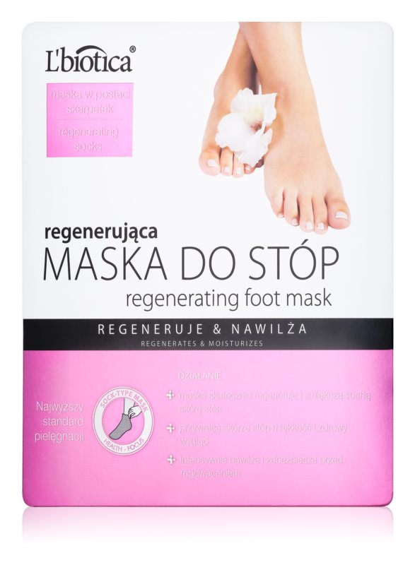 L’Biotica Regenerating Foot Mask Regenerační maska na chodidla ve formě ponožek 32 ml