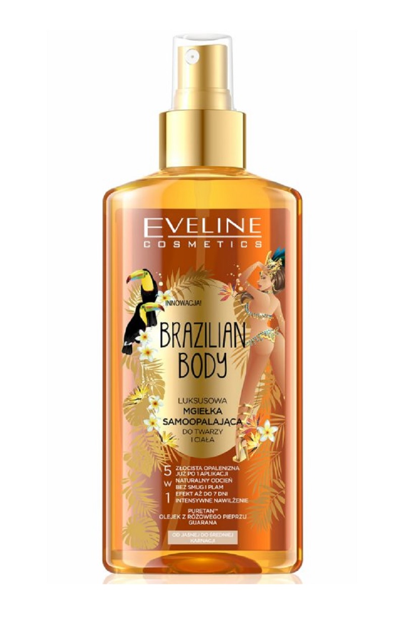 Eveline Cosmetics Brazilian Body Self-tanning Face and Body Mist Samoopalovací sprej na tvář i tělo 150 ml