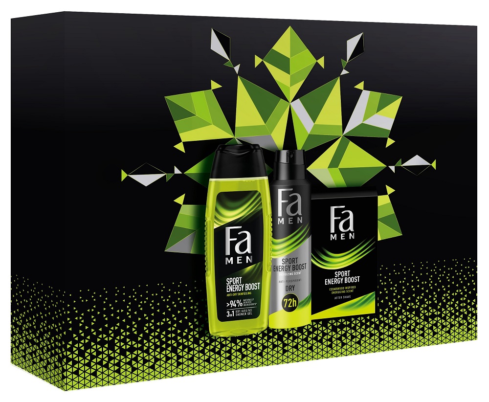 Fa Men Sport Energy Boost Antiperspirant 150 ml + Sprchový gel 250 ml + Voda po holení 100 ml