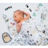 Lullalove Zavinovací přikrývka z mušelínu plena 100 x 100cm Ježek Modrý