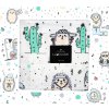 Lullalove Zavinovací přikrývka z mušelínu plena 100 x 100cm Ježek Modrý