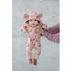 zezuzula eared jumpsuit swans on pink kombineza s ousky 1