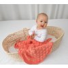 Lullalove Ažurková přikrývka BOHO Korálová