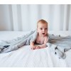 Lullalove Bambusová dečka s volánkem Šedá