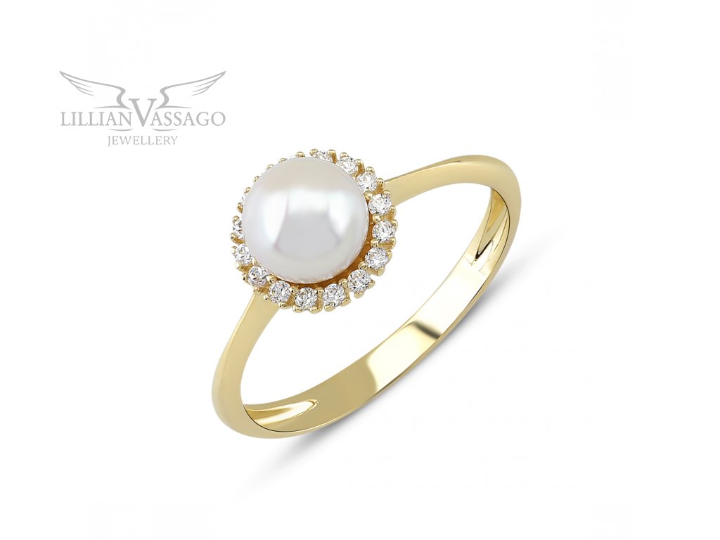 Zlatý prsten s říční perlou LLV22-GR103