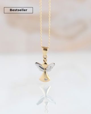 Zlatý prívesok s anjelom 🤍 Symbol ochrany a jemnosti. Osobný šperk, ktorý poteší aj ako darček 💍✨ 🔍 Hľadáte šperk z tejto...