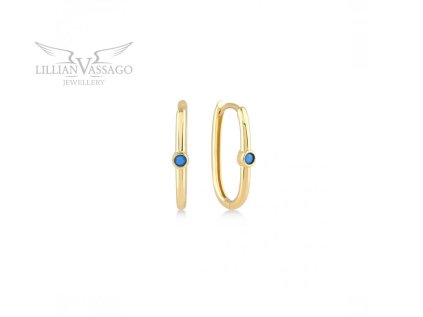 Zlaté jemné náušnice s tyrkysom LLV06-GER406