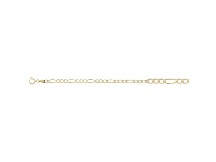 Zlatý náramok typu Figaro, plný LLV31-GB068