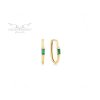 Zlaté visiace náušnice so smragdom LLV06-GER409