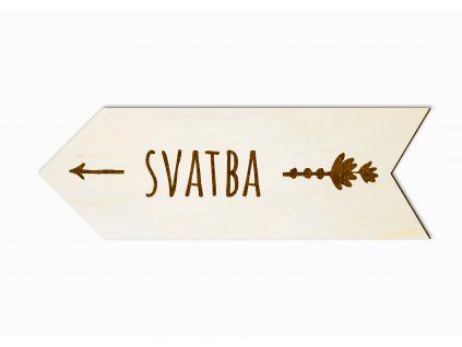 Svatební šipka doleva v boho stylu