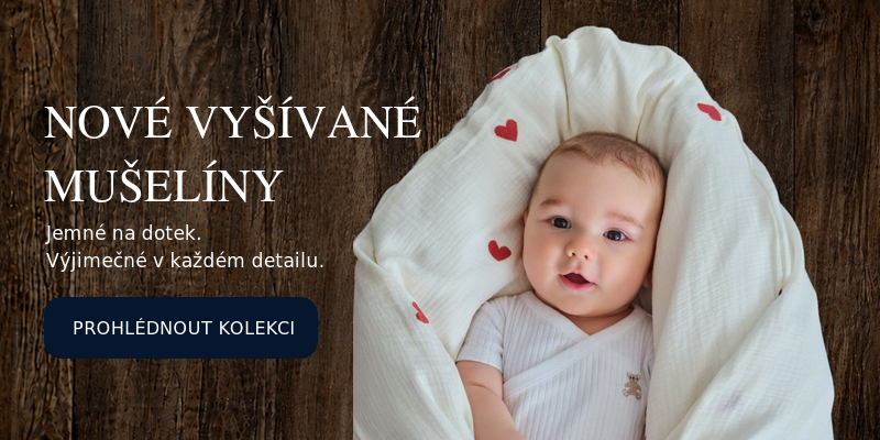 Péřové zavinovačky pro miminka z vyšívaného mušelínu Lily is sailing