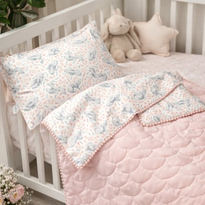 Deka Zajíčci růžový velvet