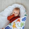 Péřová zavinovačka pro miminka - Dinosaurus bílá bavlna 1