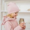 Dětská čepice z teplákoviny růžová jednobarevná