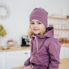 Dětská čepice z teplákoviny jednobarevná fialová