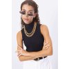 pol pl Czarny prazkowany top z golfem BSL 377863 1