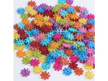 smiry 100 Pcs 15 15mm font b Gear b font Pattern Two Holes Flatback Candy Color