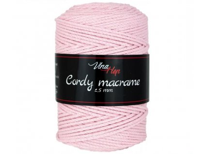 PŘÍZE Cordy Macrame 8004 světle růžová  PLETACÍ A HÁČKOVACÍ PŘÍZE, 100% RECYKLOVANÁ BAVLNA