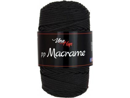 Příze pp Macrame 4001 černá  pletací a háčkovací příze, 100% polyester