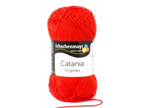 Catania 390 tomato  pletací a háčkovací příze, 100% bavlna