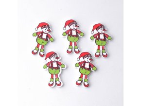 10Pcs Mixed 2 Holes Snowman With font b Christmas b font Wood font b Buttons b