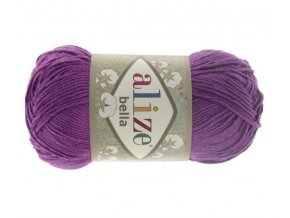 Příze Bella 45 fialová  pletací a háčkovací příze, 100% bavlna